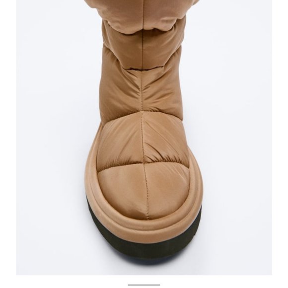 Zara quilted low heel ankle boots New - Picture 2 of 5